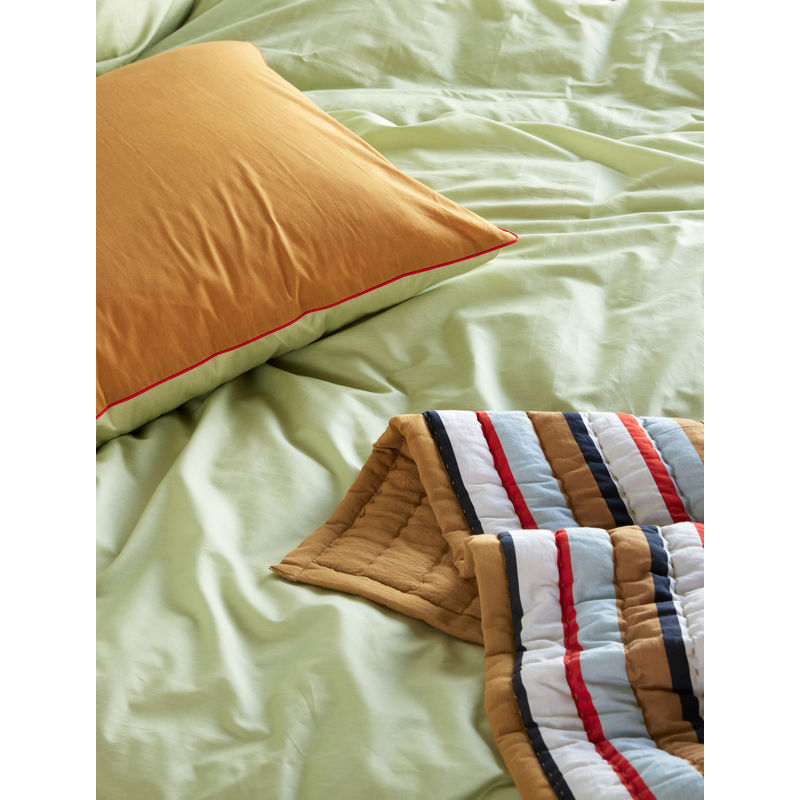 Hübsch Aki Bedding 60/200 Naranja/Verde
