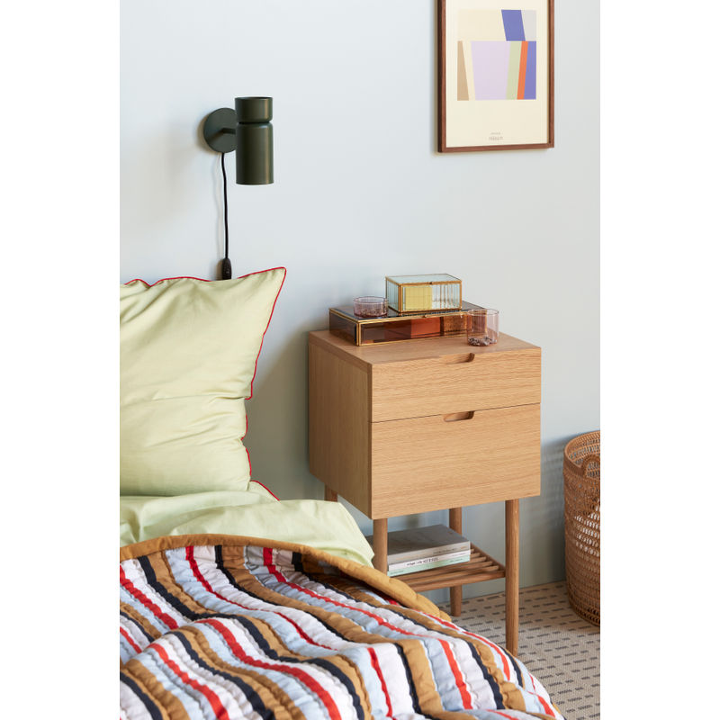 Hübsch Aki Bedding 60/200 Naranja/Verde