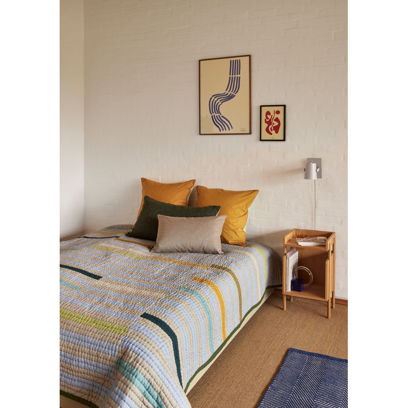 Hübsch Aki Bedding 60/200 Naranja/Verde