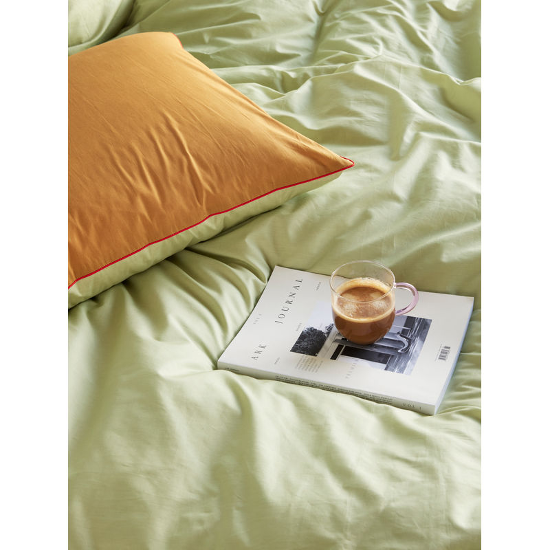 Hübsch Aki Bedding 60/200 Naranja/Verde