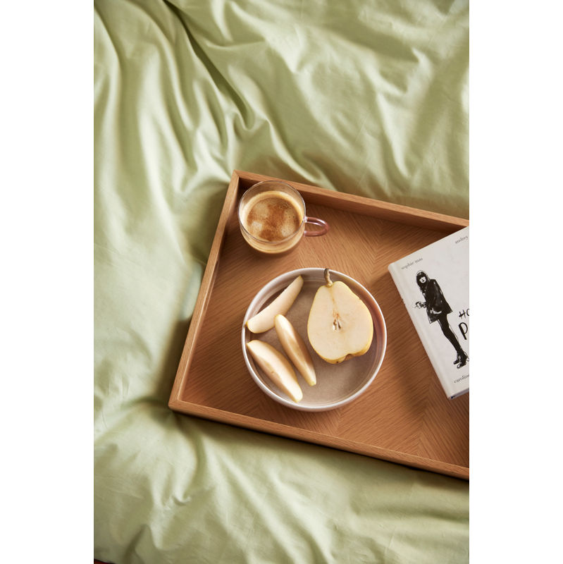 Hübsch Aki Bedding 60/200 Naranja/Verde