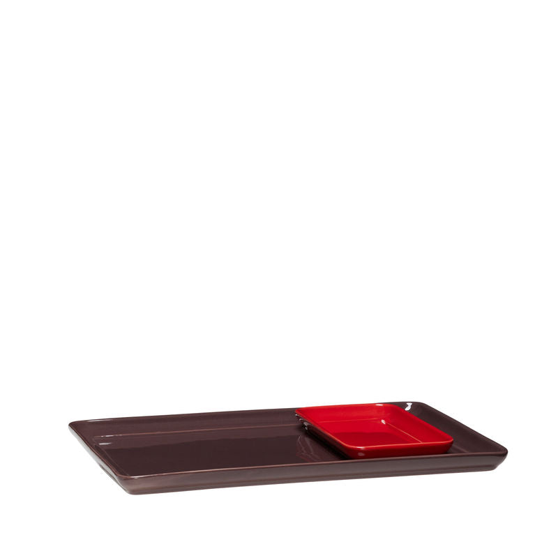 Bandeja Hübsch Amare Borgoña/Rojo (juego de 2)
