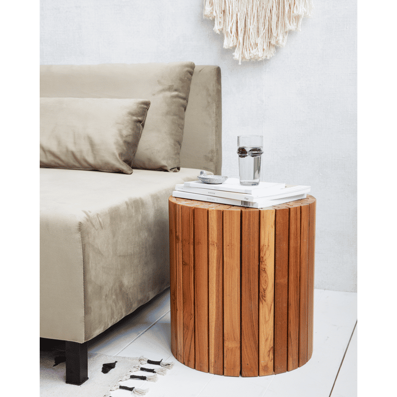 Mesa auxiliar Teaky de House Doctor, Natural