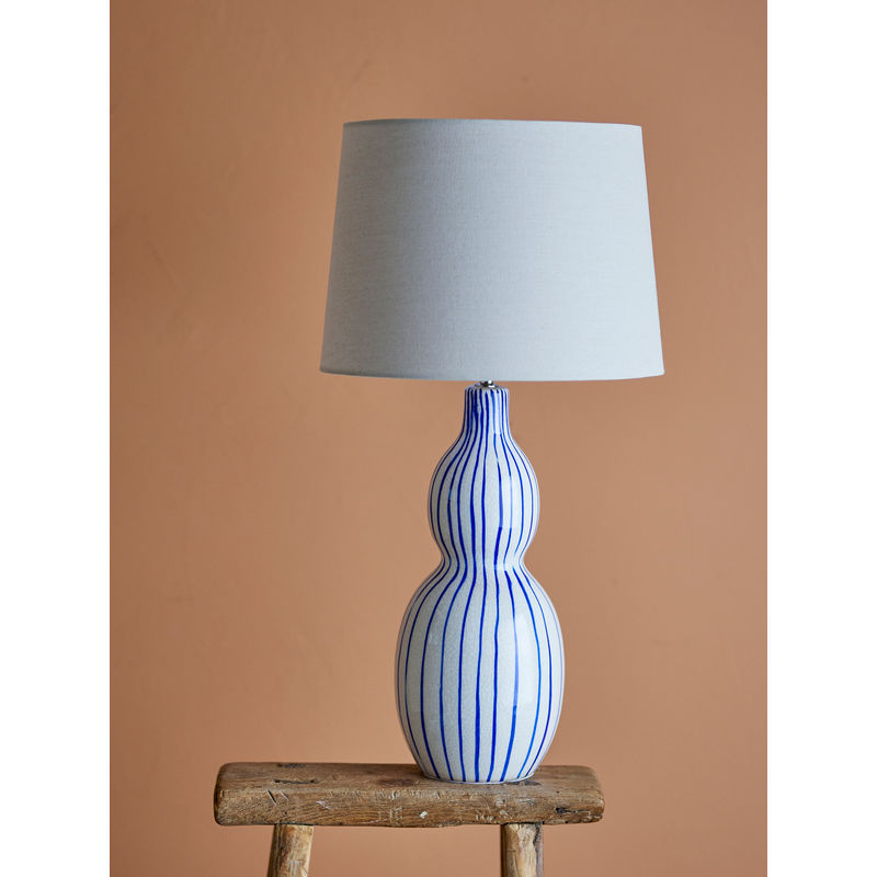 Creative Collection Gavisa tafellamp, blauw, aardewerk