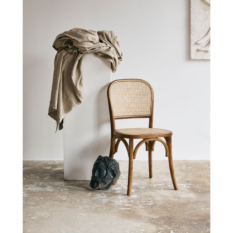 Nordal Wicky stoel, bruin, rotan, hout