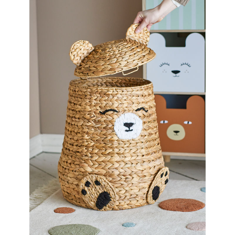 Bloomingville MINI Timon Korb mit Deckel, Natur
