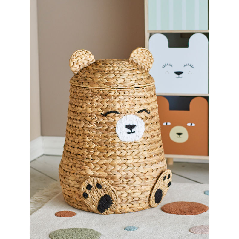 Bloomingville MINI Timon Korb mit Deckel, Natur