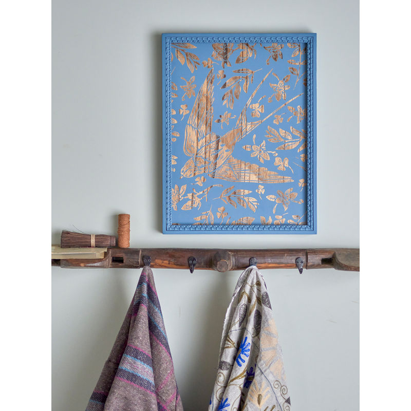 Kreative Kollektion Amine Wanddekoration, Blau, Lindenholz