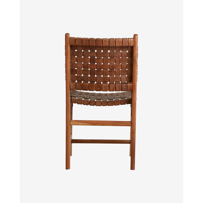 Nordal Aya eetkamerstoel, bruin leer, hout