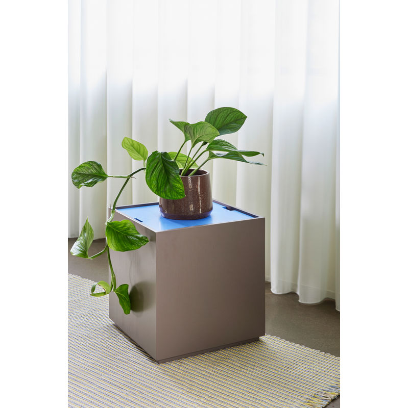 Hübsch Vault opbergboxen, blauw, bruin
