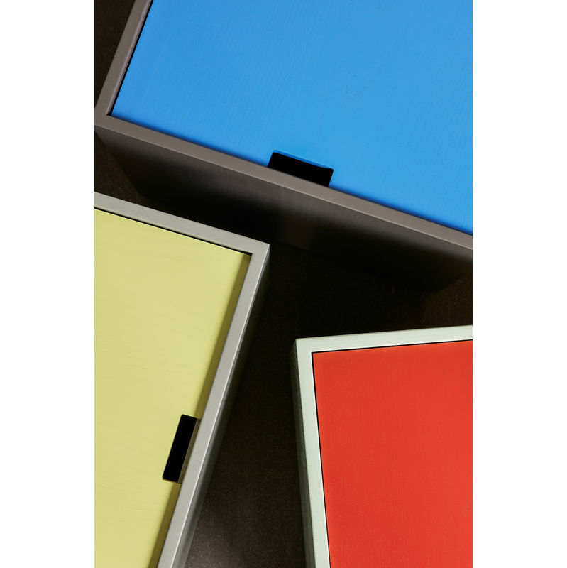 Hübsch Vault opbergboxen, blauw, bruin