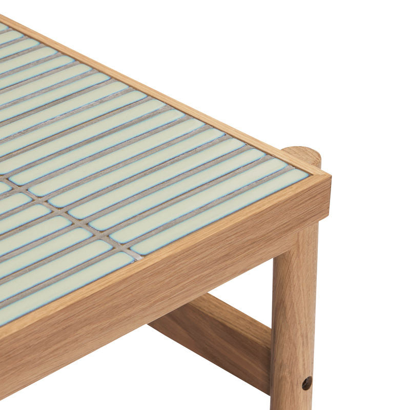 Hübsch Tile bijzettafel, mint, naturel hout