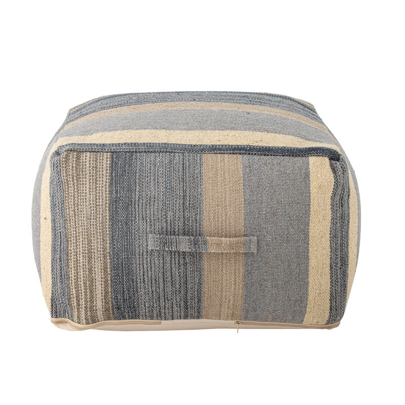 Kreative Kollektion Sesto Pouf, Blau, Wolle