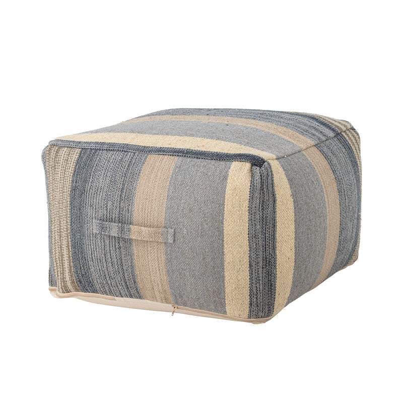 Kreative Kollektion Sesto Pouf, Blau, Wolle