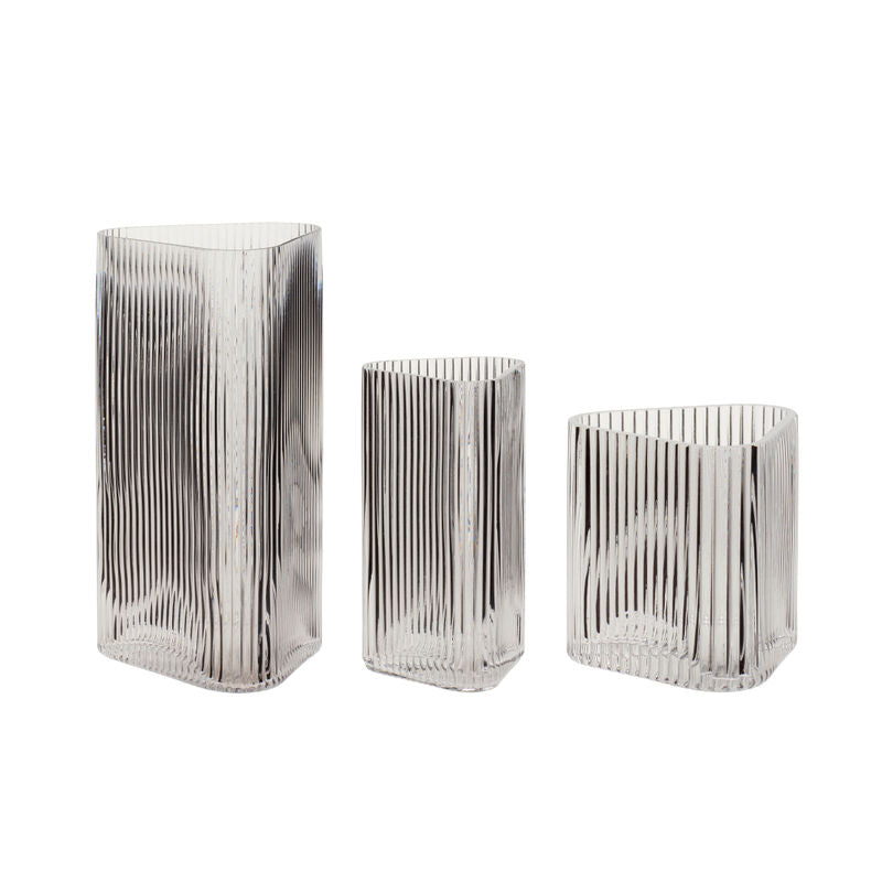 Hübsch Elements Vaces Triangulaire Clair (lot de 3)