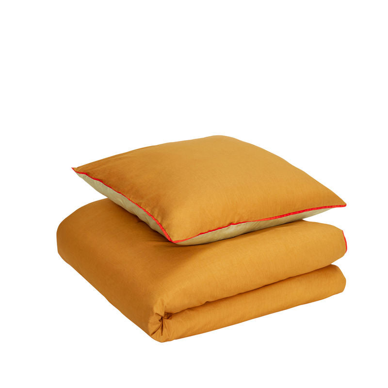 Hübsch Aki Bedding 60/200 Naranja/Verde