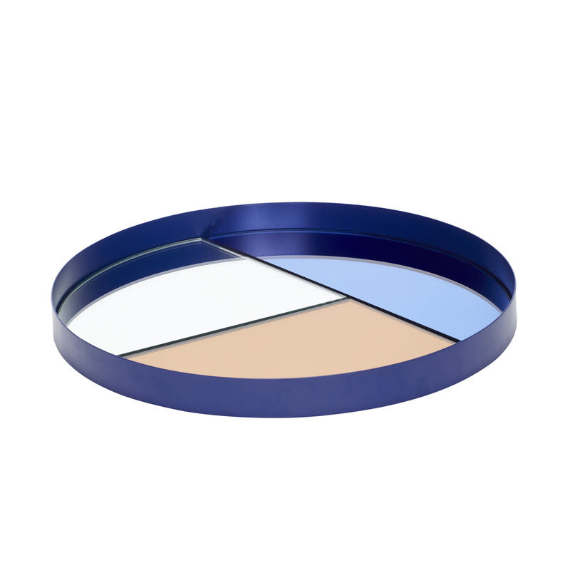 Hübsch Glance Dienblad Blauw/Roos
