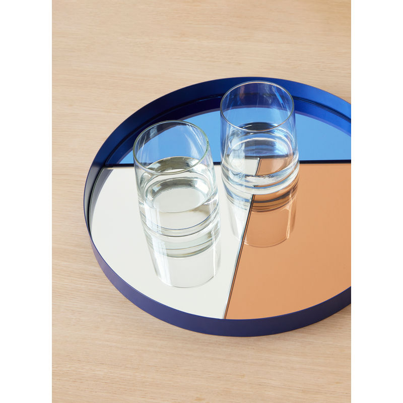 Hübsch Glance Dienblad Blauw/Roos