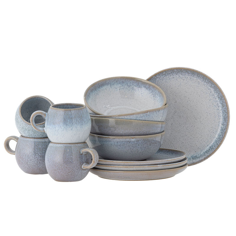 Ensemble de petit-déjeuner Bloomingville Paula, Bleu, Terre cuite