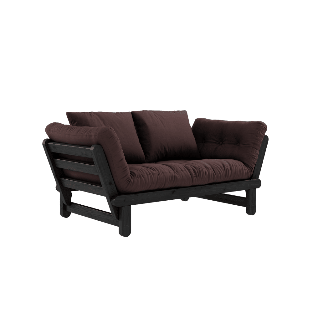 Karup Design BEAT BLACK LACQUERED W. BEAT MATTRESS SET BROWN