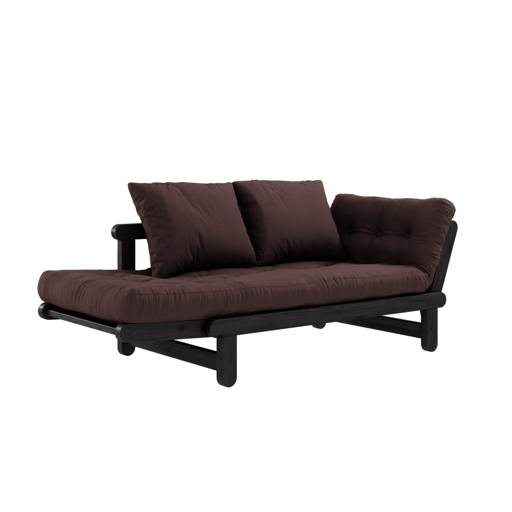 Karup Design BEAT BLACK LACQUERED W. BEAT MATTRESS SET BROWN