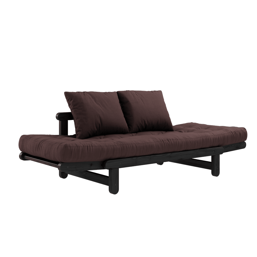 Karup Design BEAT BLACK LACQUERED W. BEAT MATTRESS SET BROWN