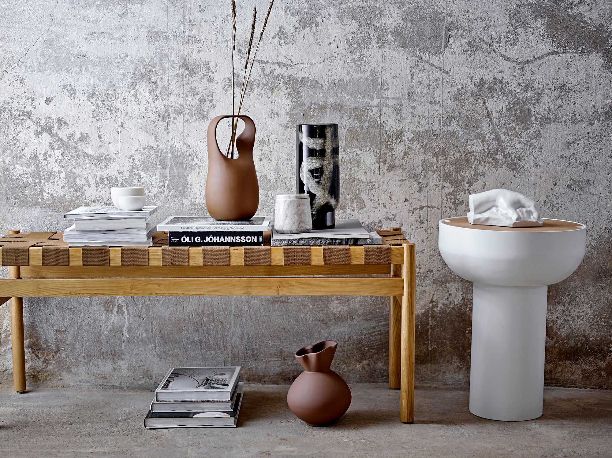Bloomingville Roel Bank, Bruin, Eik