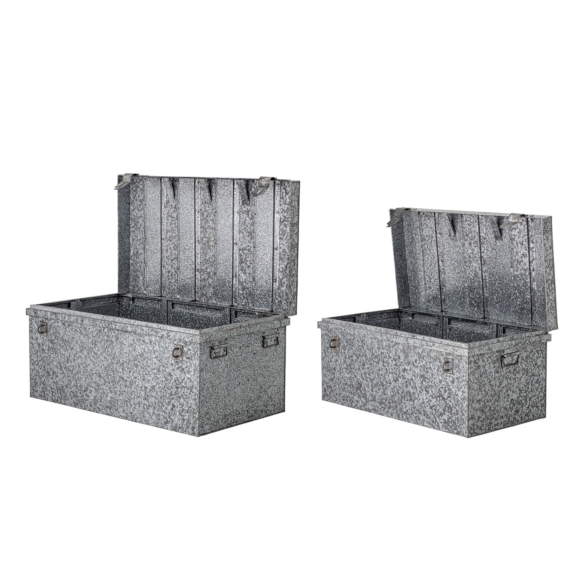 Bloomingville Dian Caja de almacenamiento con tapa, gris, hierro galvanizado