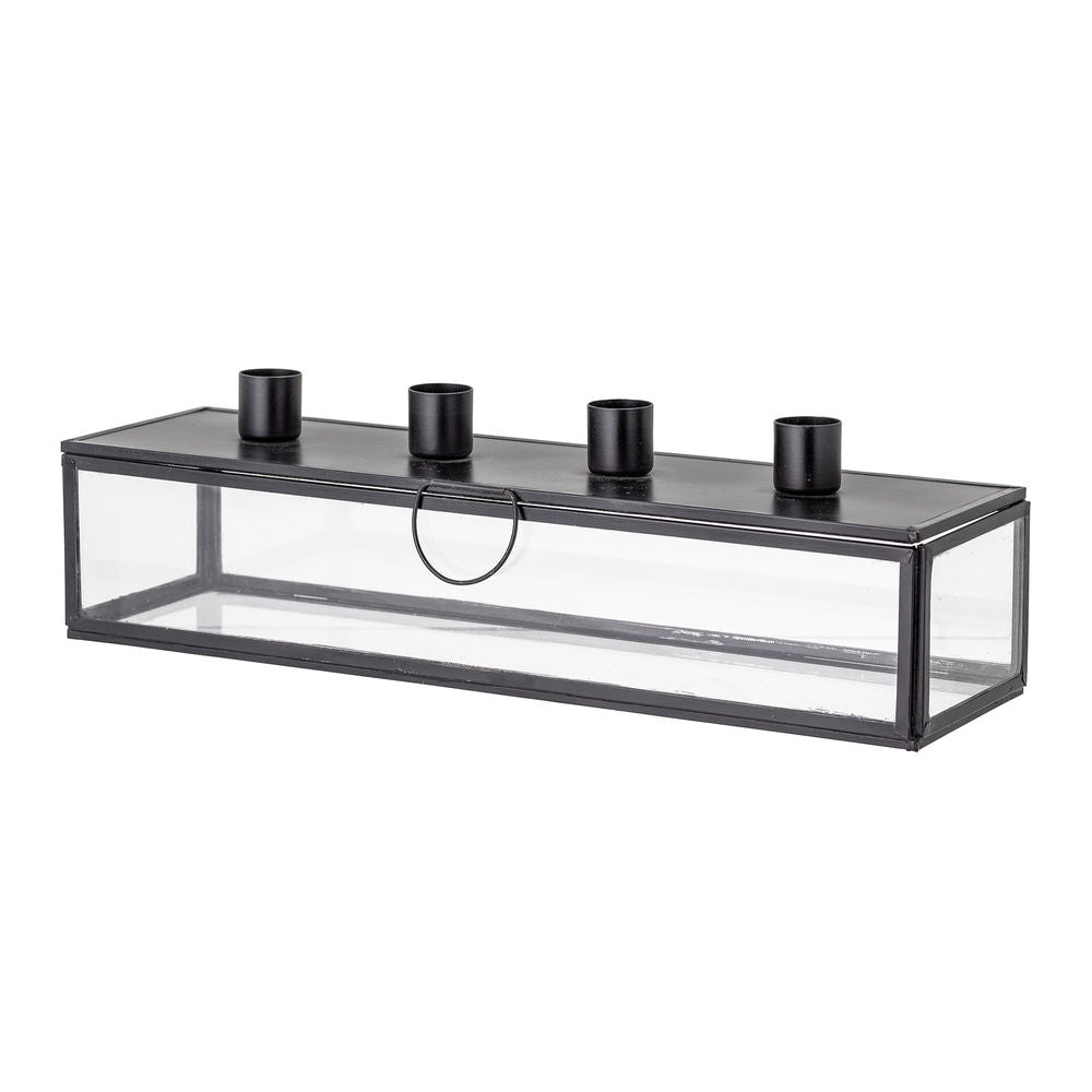 Bloomingville Pelo adventskaars houder, zwart, glas