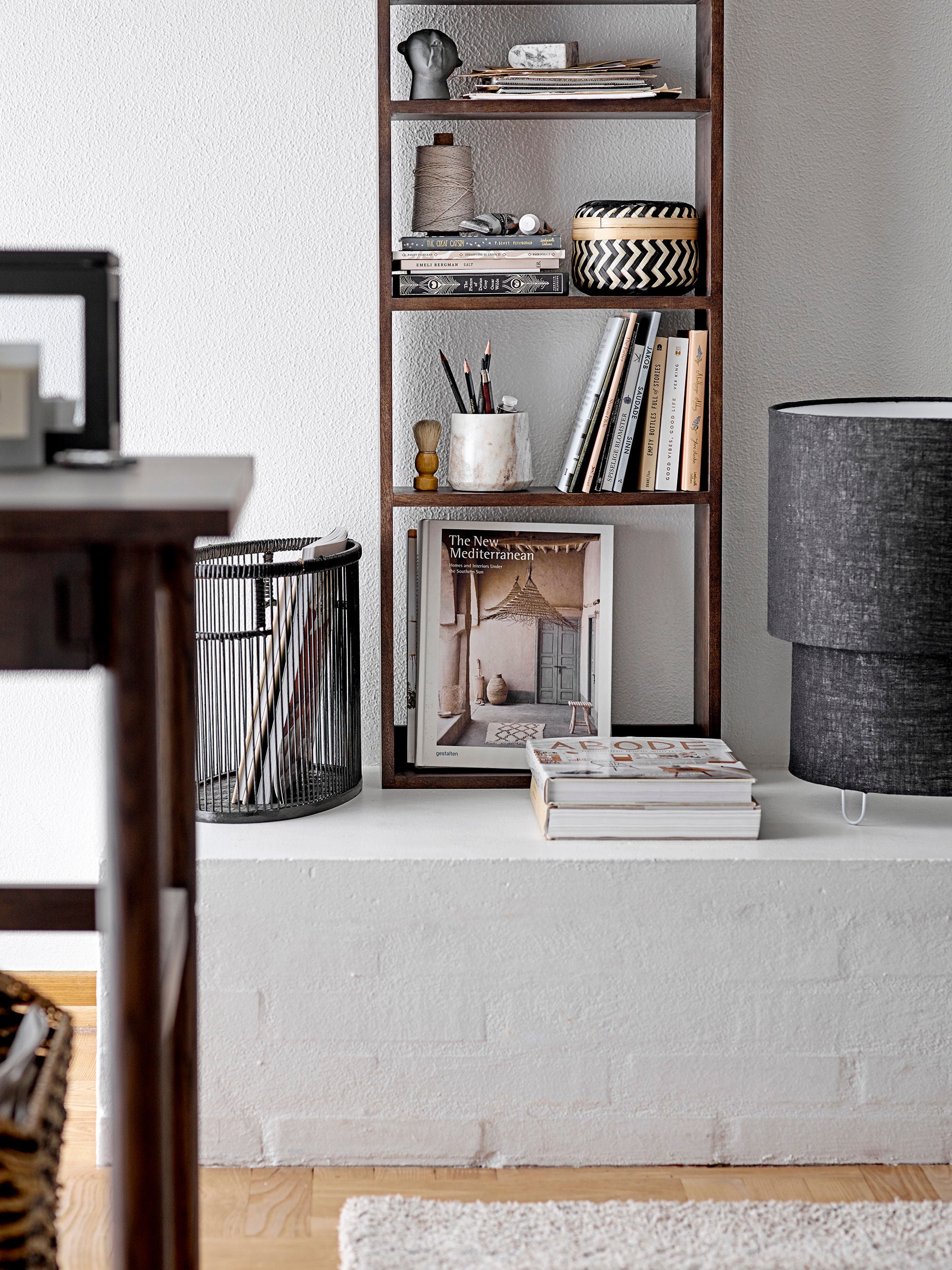 Bloomingville Jacob Mand met Deksel, Zwart, Bamboe