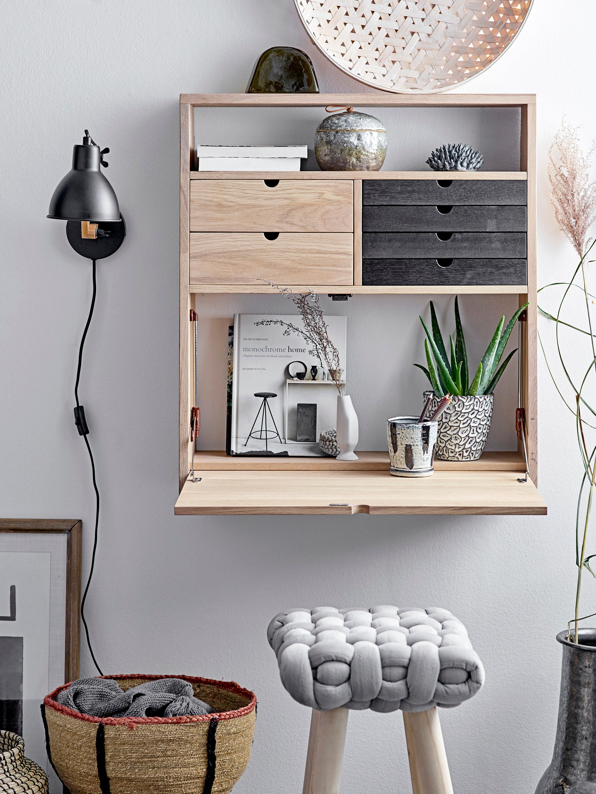 Bloomingville Gorm Deco Vase Noir Terre Cuite