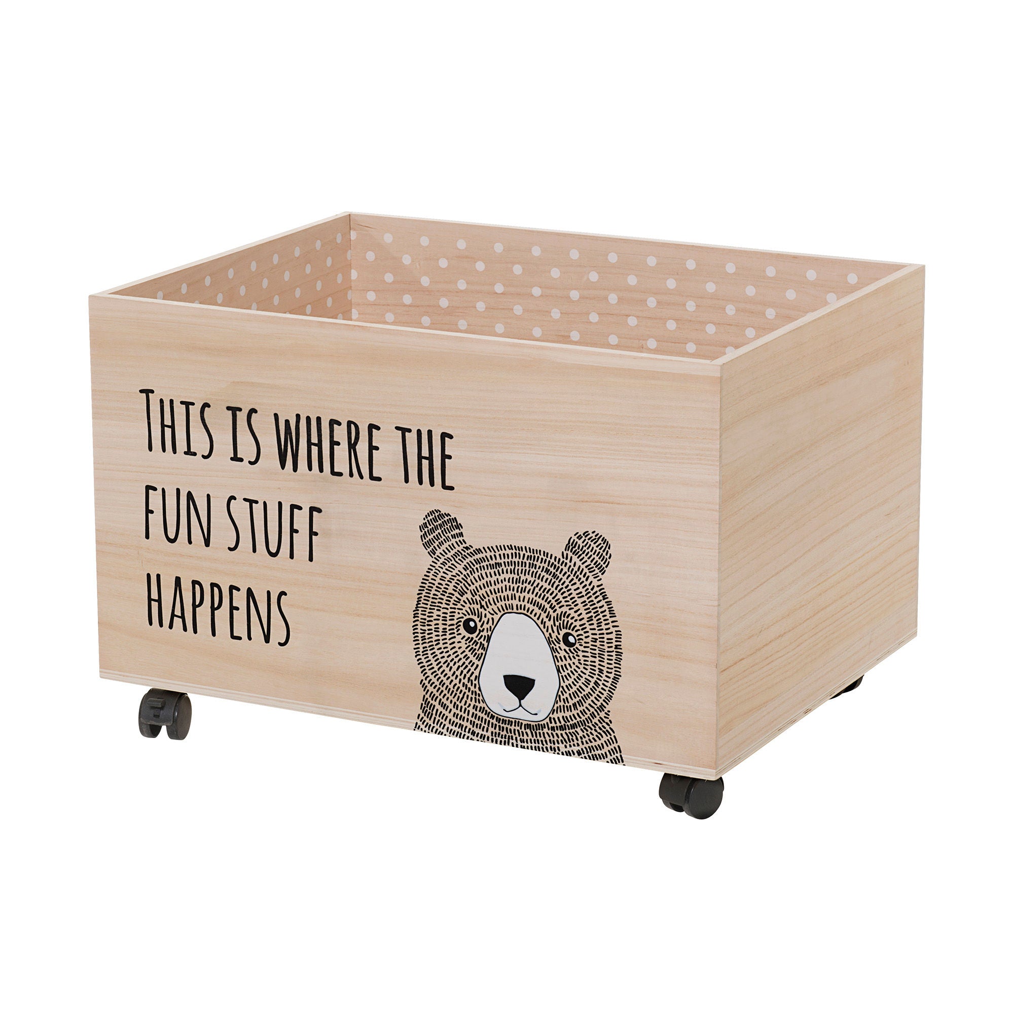 Bloomingville Caja de almacenamiento MINI Kesa con ruedas, Naturaleza, Paulownia