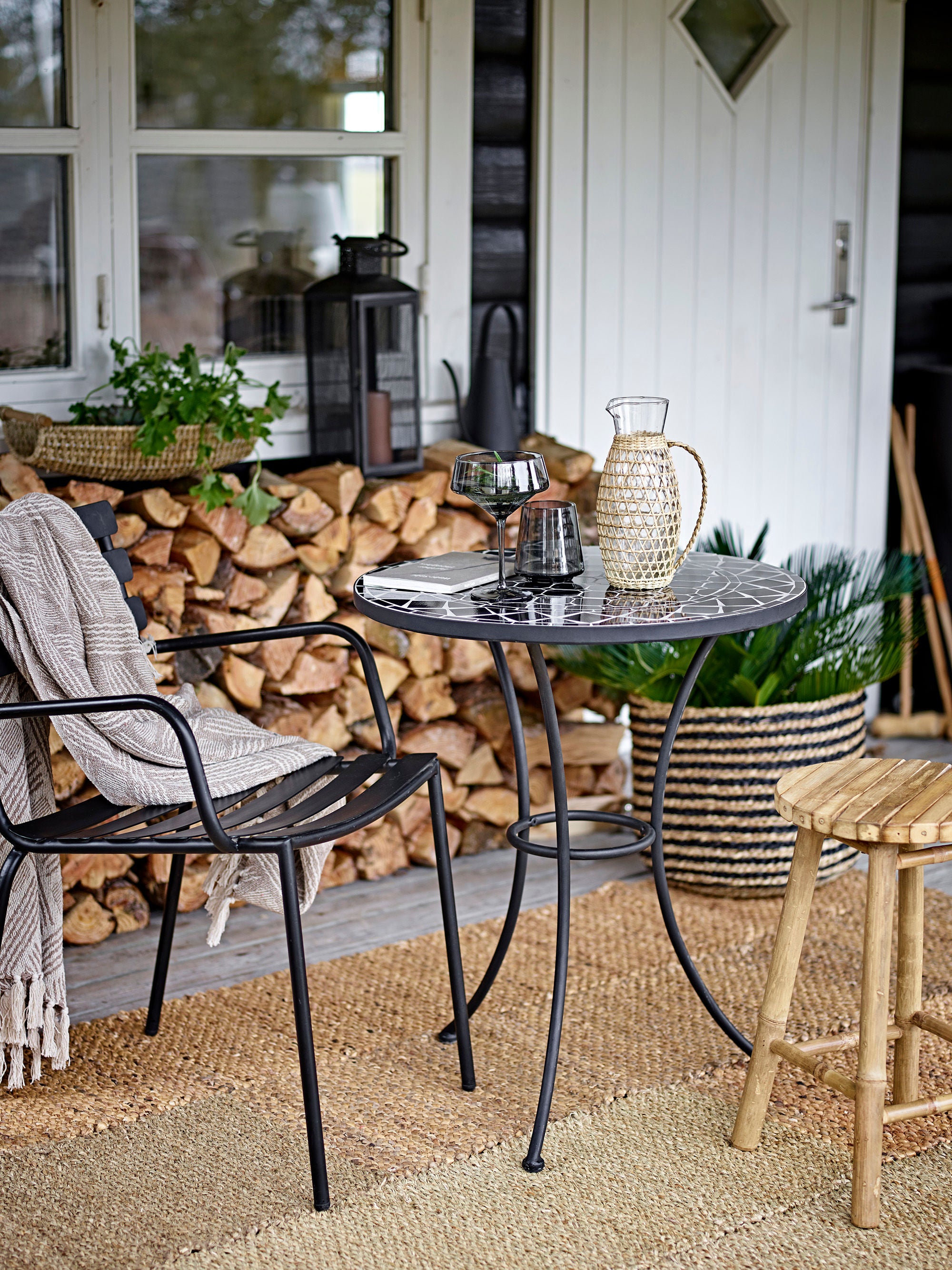 Bloomingville Table de café Lala, Noir, Stone