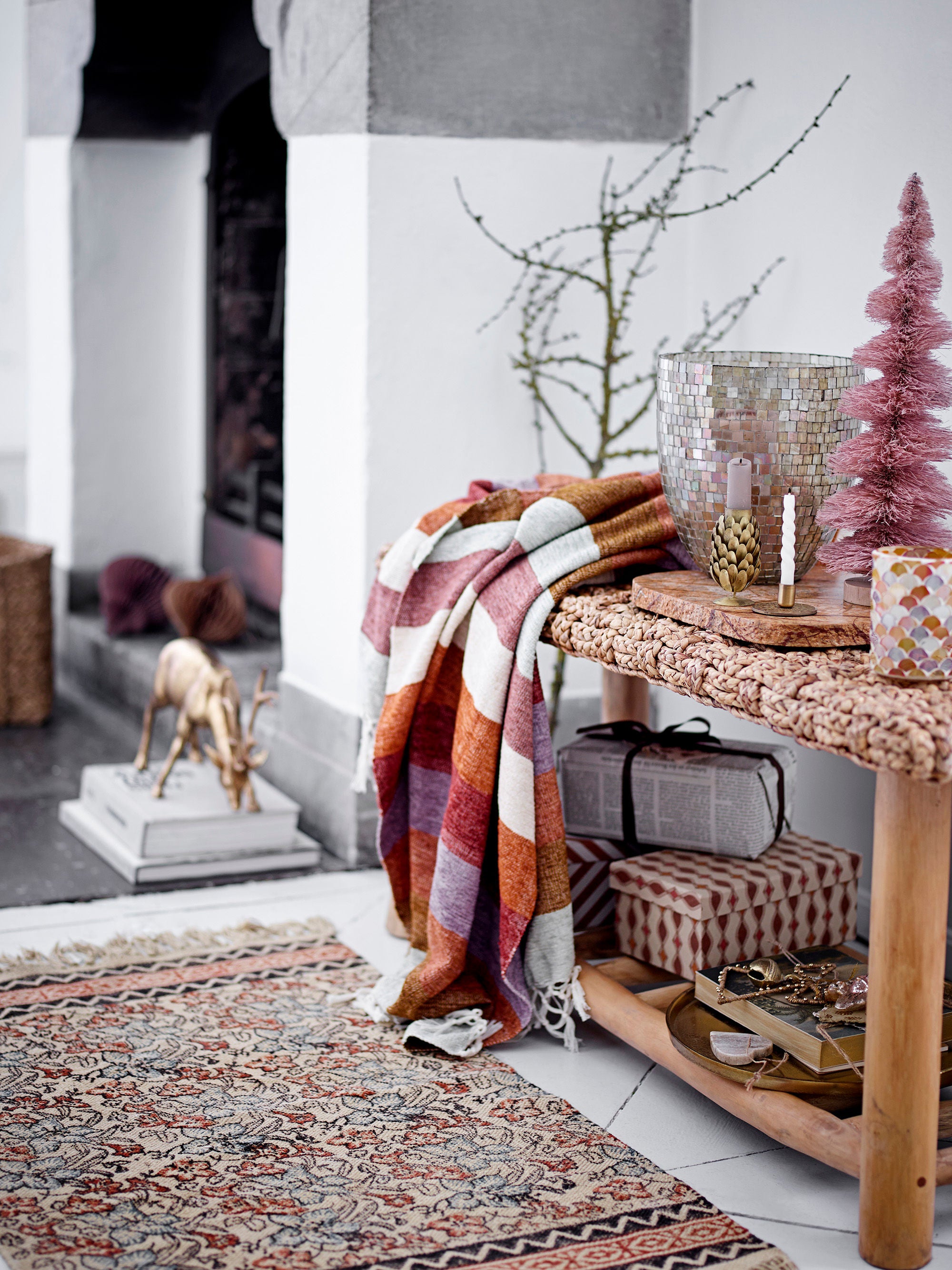 Bloomingville Lucilla Plaid, Paars, Katoen