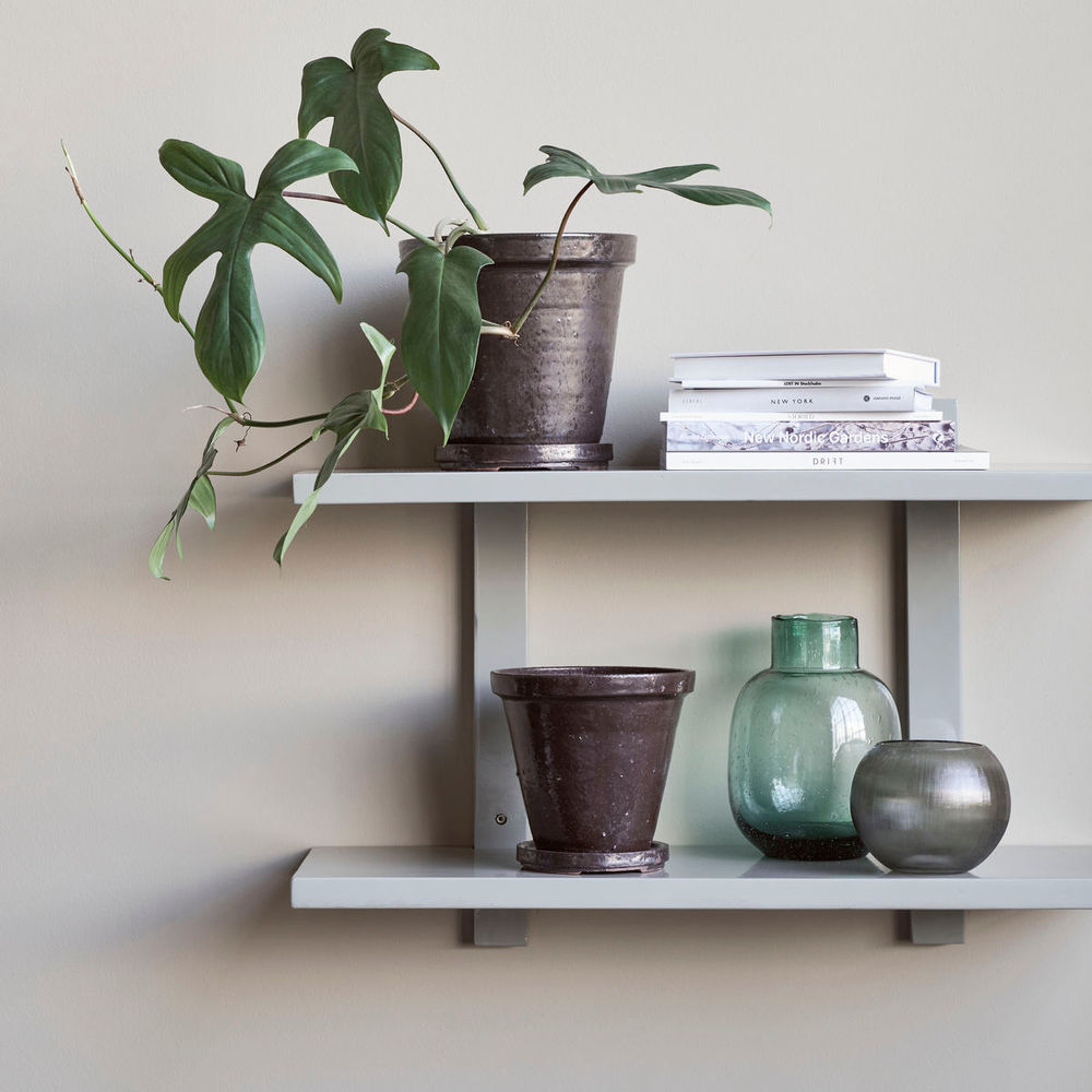 Hausarzt Blumentopf mit Untersetzer, Blume, Braun