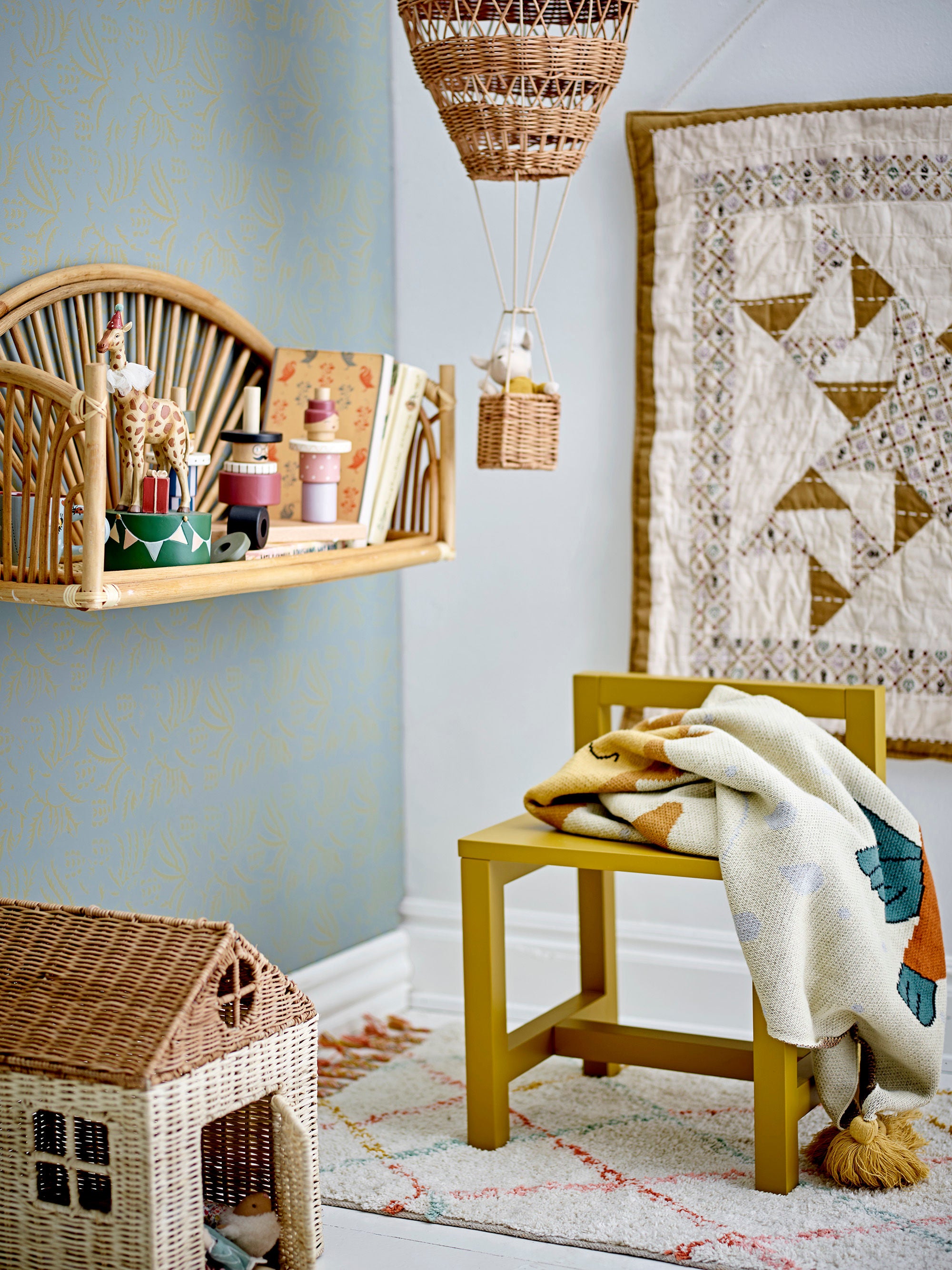 Bloomingville MINI Huggi Deco, Marron, Rotan