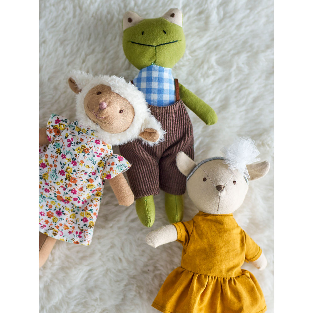Bloomingville MINI Animal Friends Pop, Amarillo, Algodón