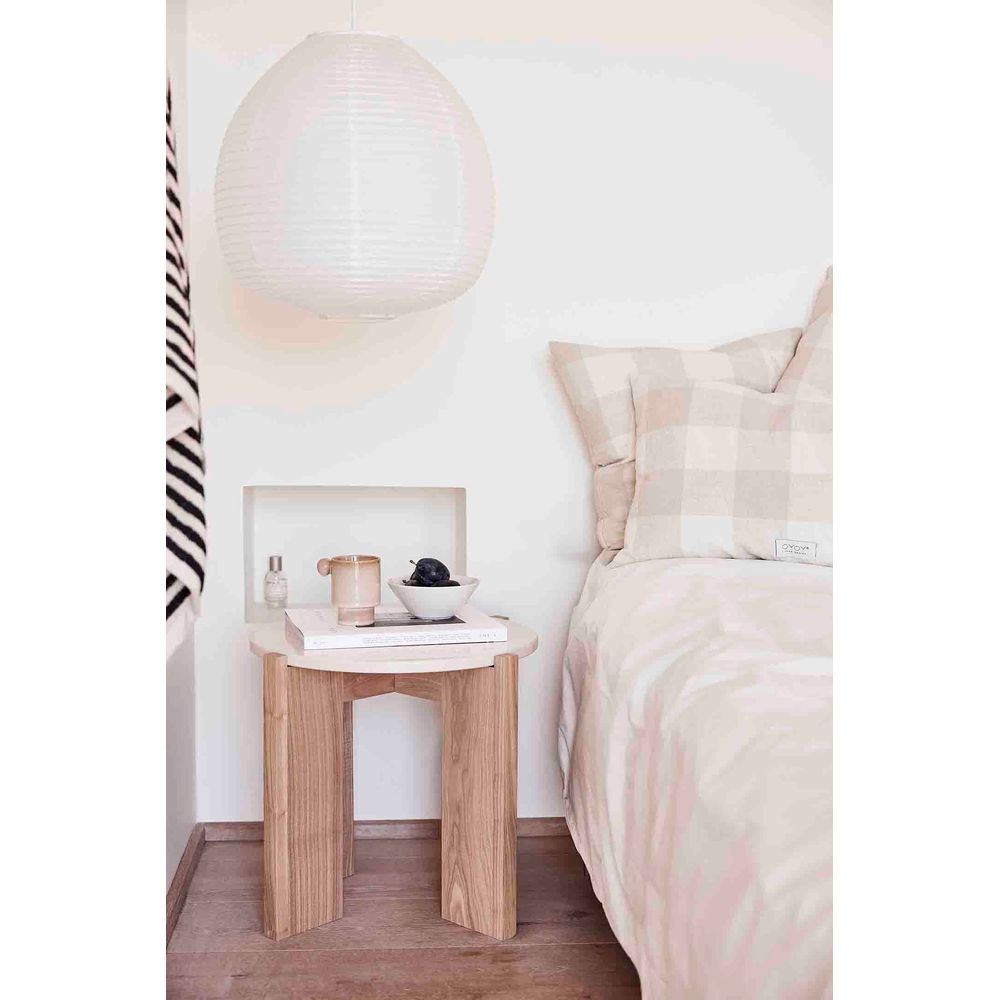 OYOY LIVING Table basse en marbre Lune-Petit-Nature-Blanc