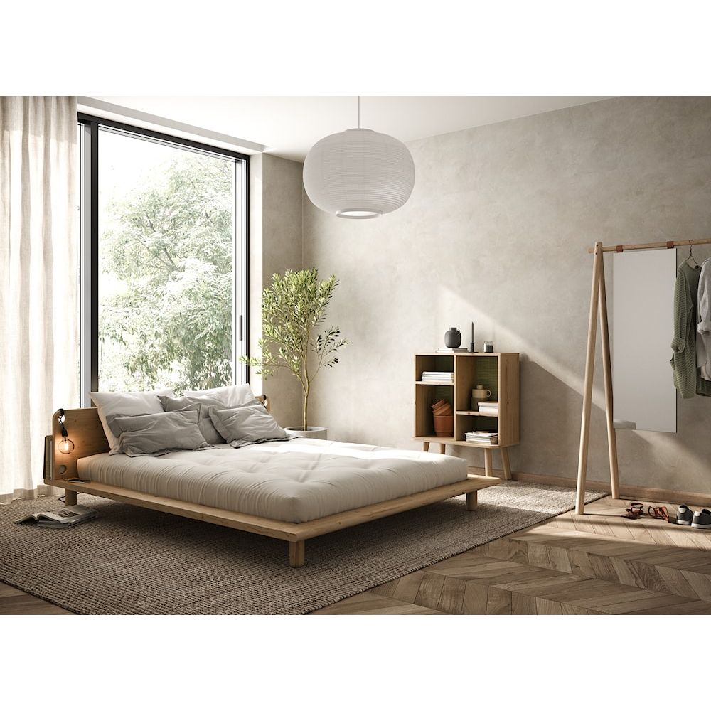 Karup Design PEEK BED CLEAR LACQUERED 180 X 200 W. 2 BED LAMPS