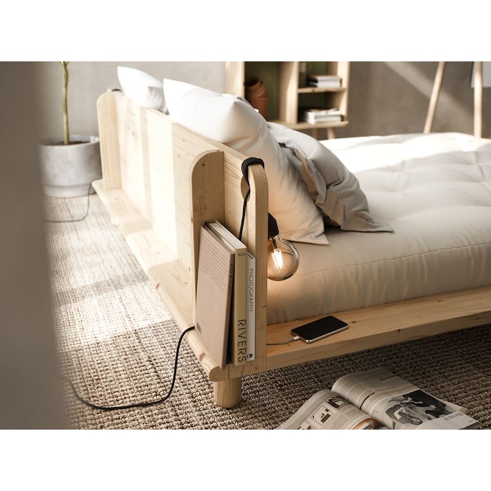Karup Design PEEK BED CLEAR LACQUERED 180 X 200 W. 2 BED LAMPS