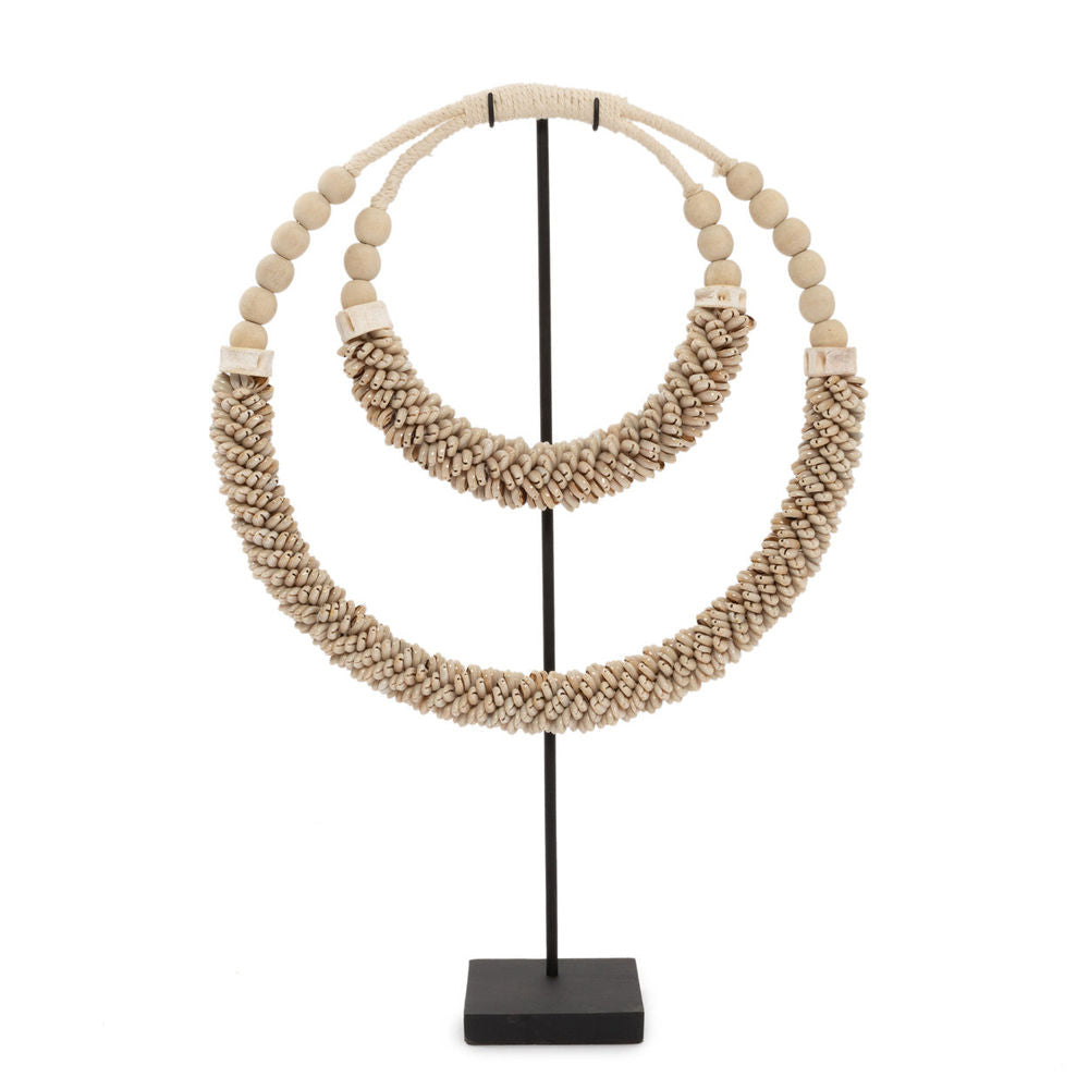 Bazar Bizarre el collar de concha doble a pie-Natural
