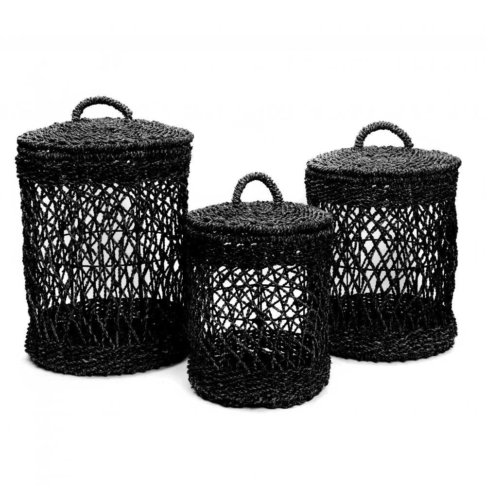 Bazar Bizar la cesta de la ropa-Negro-M