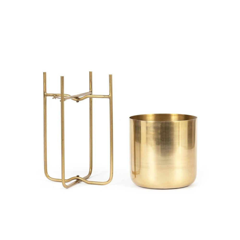 Bazar Bizar The Brass Planter on Stand - Brass - L