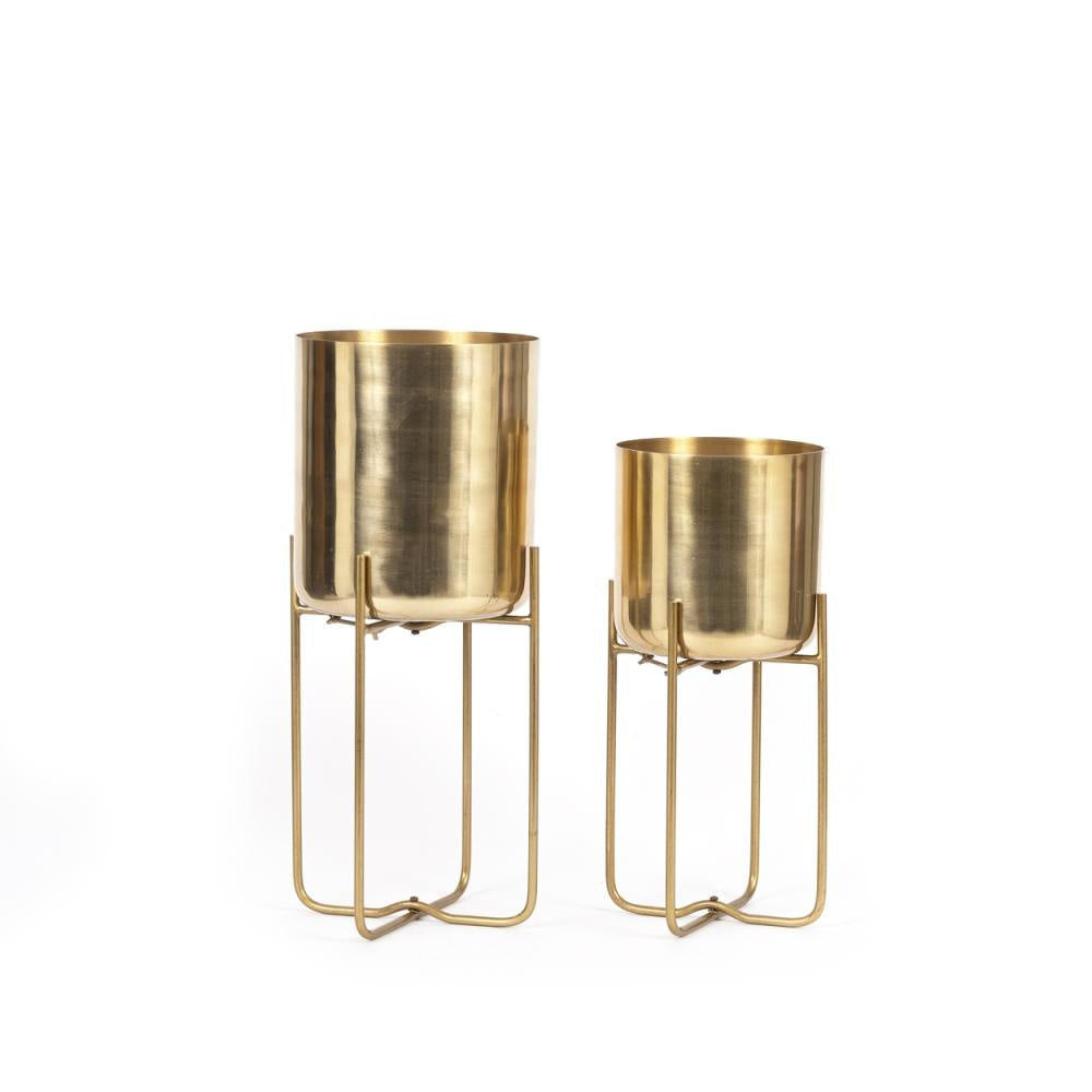 Bazar Bizar The Brass Planter on Stand - Brass - L