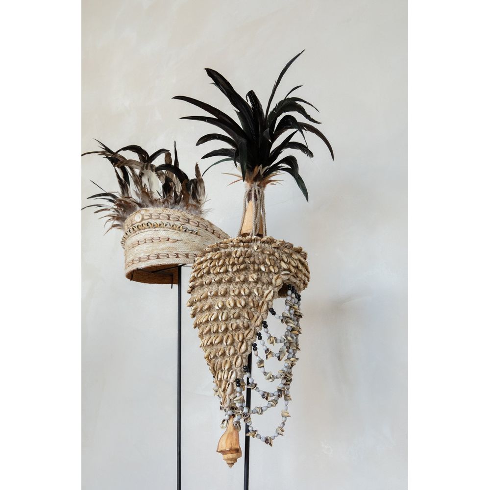 Bazar Bizarre La Guinea-Sombrero de plumas en el pie-Negro Natural