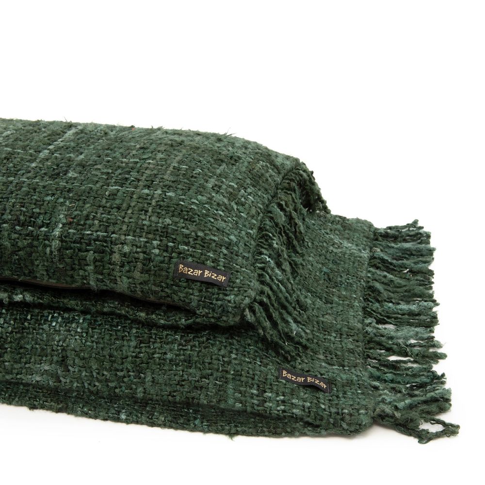 Bazar Bizar De Oh My Gee Kussenhoes - Bosgroen- 35x100