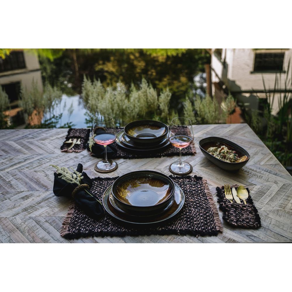 Bazar Bizarre Das Oh My Gee Placemat-Schwarz Kupfer-Set von 4