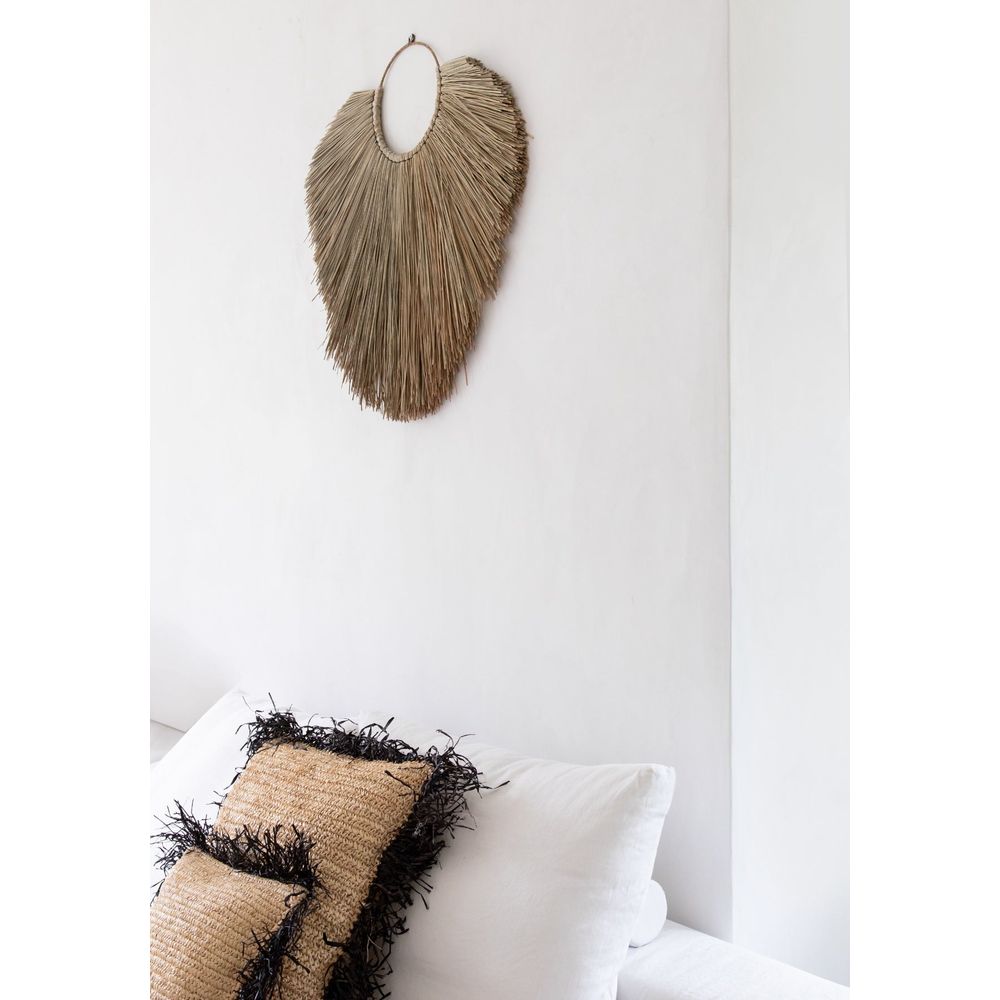 Bazar Bizar De Raffia Kussenhoes - Natuurlijk Zwart - 60x60