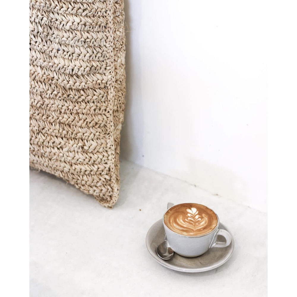 Bazar Bizar De Raffia Flores Coussin Cover-Natural-40x40