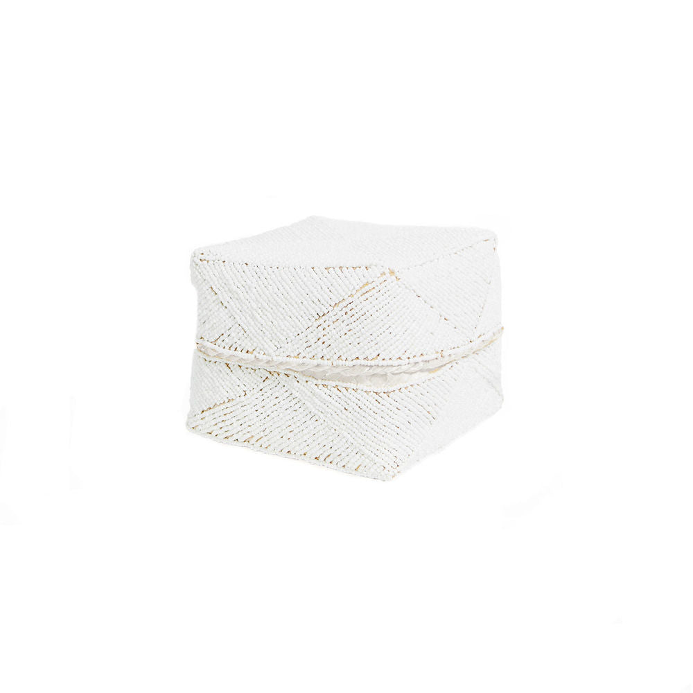 Bazar Bizar Le Panier Perlé-Blanc-Lot de 3